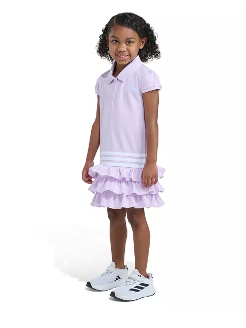 Adidas Ice Lavender Tiered Ruffle Polo Athletic Dress